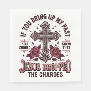 Jesus hat die Anklage fallen gelassen Vintage-Kreu Serviette