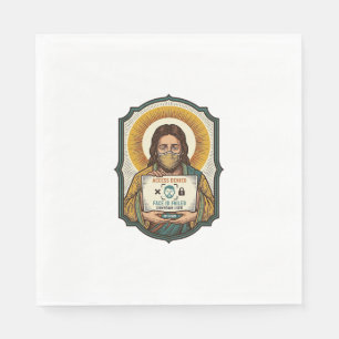 Jesus hat Gesichtsentriegelung mit Maske bei Tech- Serviette