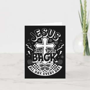 Jesus hat Ihren Rücken Groovy Retro Christlichen M Karte