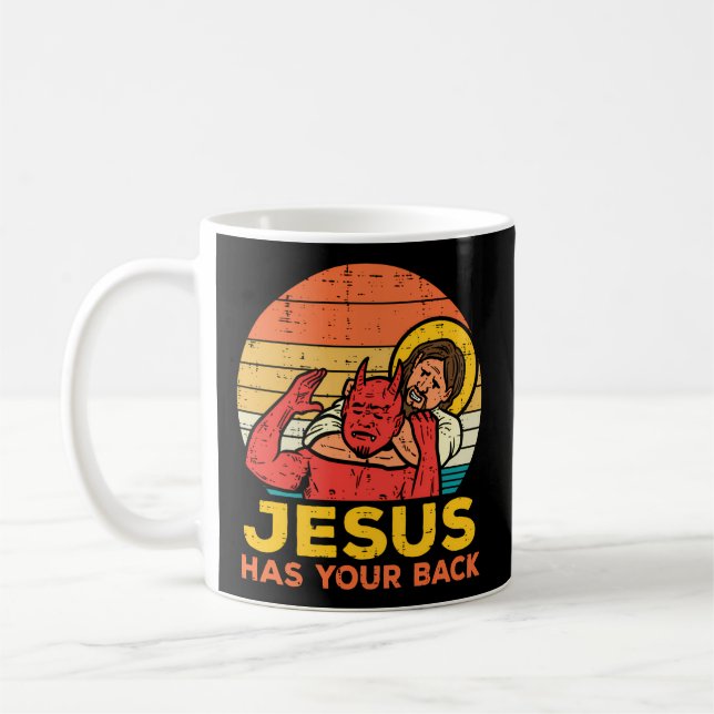 Jesus hat Ihren Rücken Jiu Jitsu Christlich Kaffeetasse (Links)