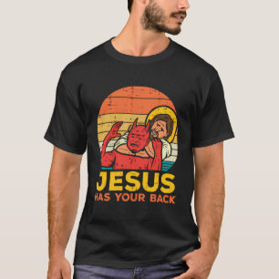 Jesus hat Ihren Rücken Jiu Jitsu Retro Christliche T-Shirt