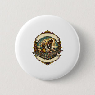 Jesus hat kleine Schraube dicke Teppich DIY Humor_ Button