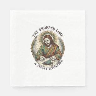 Jesus hat Limettenscheibe schmutzigen Boden Tequil Serviette