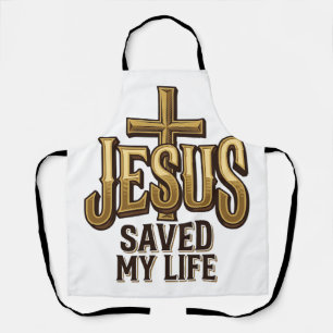 Jesus hat mein Leben gerettet Kreuz Vintage Schürze
