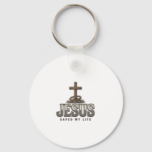Jesus hat mein Leben gerettet Vintage Gravur Chris Schlüsselanhänger