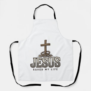 Jesus hat mein Leben gerettet Vintage Gravur Chris Schürze