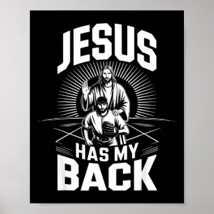 Jesus Hat Mein Rücken Baseball Glaube Motivations- Poster