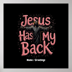 Jesus hat meinen Rücken Glauben, Hoffnung, den Pow Poster