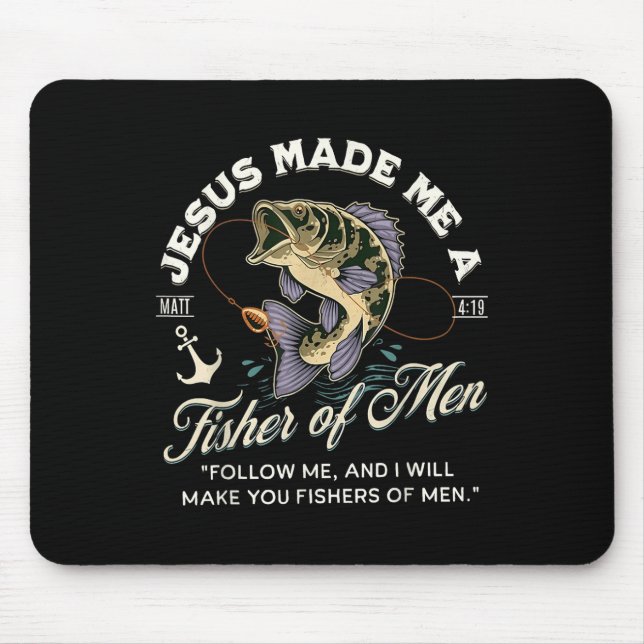 Jesus hat mich zu einem Fisch der Männer gemacht,  Mousepad (Vorne)