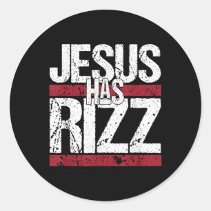 Jesus hat Rizz Christlicher Glaube Glaube Gott Runder Aufkleber