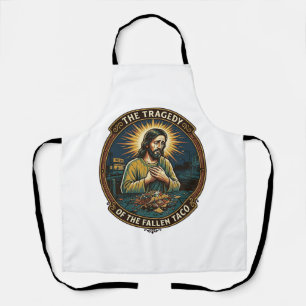 Jesus hat spät nachts Taco-Straßenessen betrunken Schürze