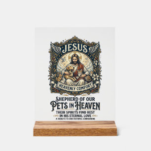 Jesus Haustier Gedenk Erinnerungs-Shirt Christlich Acrylschild