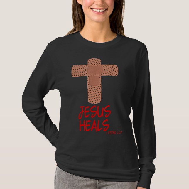 JESUS HEALS Christlich Cross Nururie Mama Frauen E T-Shirt (Vorderseite)
