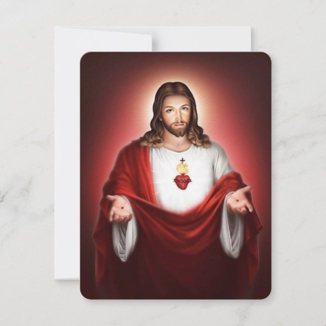 Jesus Heart Katholische Beerdigung Gedenkkarte Hei (Vorderseite)