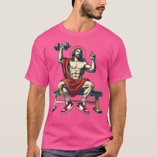 Jesus hebt das Gewicht auf sonnige Christliche Tra T-Shirt