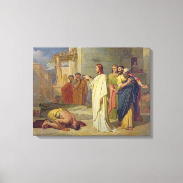 Jesus heilt die Linke, 1864 Leinwanddruck (Vorderseite)