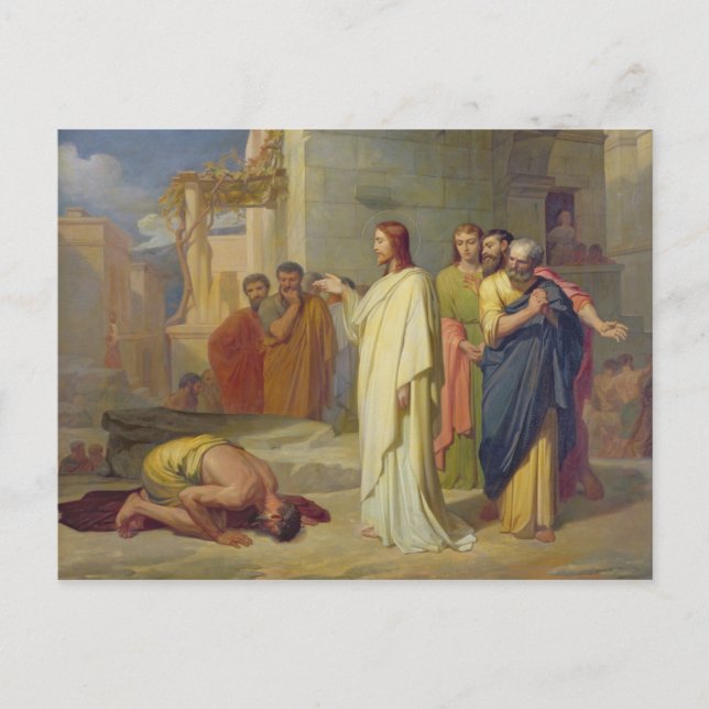 Jesus heilt die Linke, 1864 Postkarte (Vorderseite)
