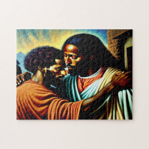 Jesus heilt ein Puzzle des Blinden Mannes