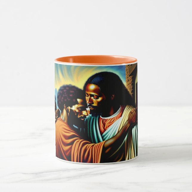 Jesus heilt eine Combo-Tasse des Blinden Menschen Tasse (Zentrum)