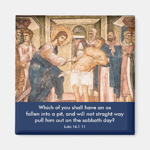 Jesus heilt MAn mit Dropsy - Magnet