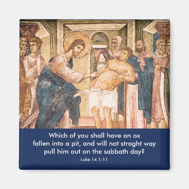 Jesus heilt MAn mit Dropsy - Magnet (Vorne)