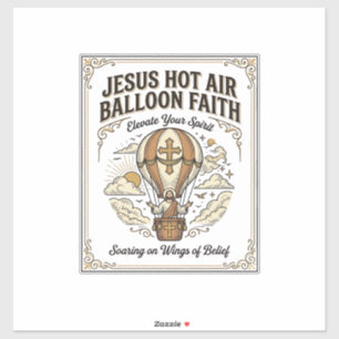 Jesus Heißluftballon Glaube Jesus Heißluftballon Aufkleber