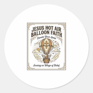 Jesus Heißluftballon Glaube Jesus Heißluftballon Runder Aufkleber