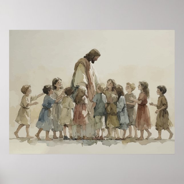 Jesus heißt die Kinder willkommen Poster (Vorne)