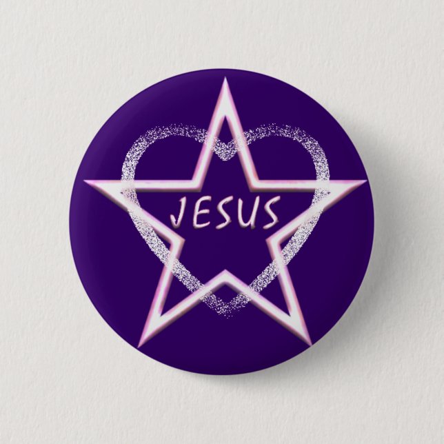 Jesus, heller Morgen-Stern Button (Vorderseite)