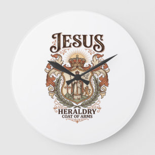 Jesus Heraldik Wappen Jesus Heraldik Wappen Jesus Große Wanduhr