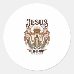 Jesus Heraldik Wappen Jesus Heraldik Wappen Jesus Runder Aufkleber