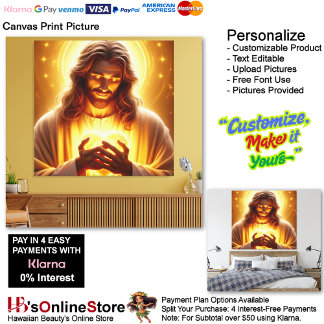 Jesus Herz in den Händen Leinwand Print Picture 1