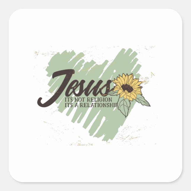 Jesus-Herz Quadratischer Aufkleber (Vorderseite)