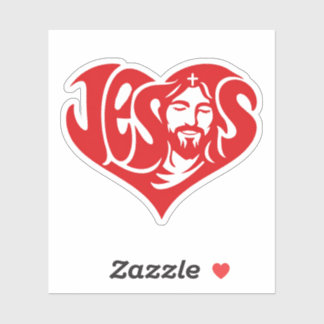 Jesus-Herz-Typografie Aufkleber
