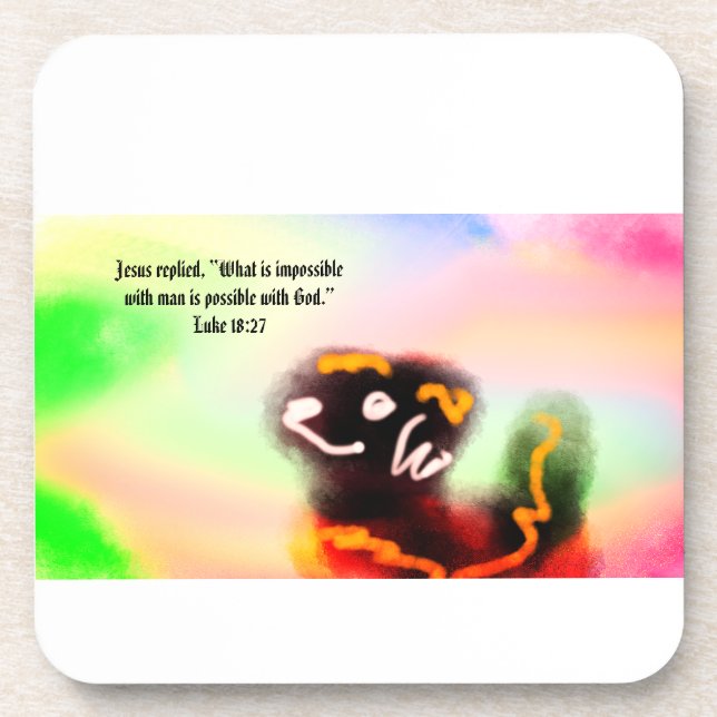 Jesus hier  getränkeuntersetzer (Vorderseite)