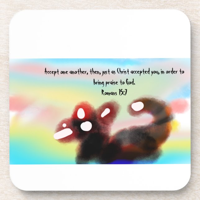 Jesus hier  getränkeuntersetzer (Vorderseite)