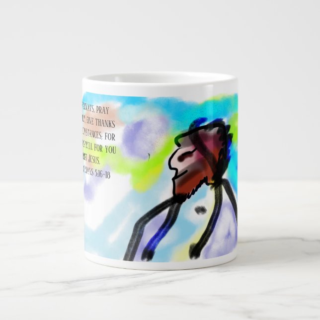 Jesus hier Jumbo-Tasse (Vorderseite)