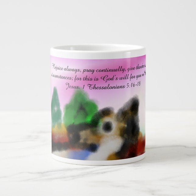 Jesus hier  Jumbo-Tasse (Vorderseite)