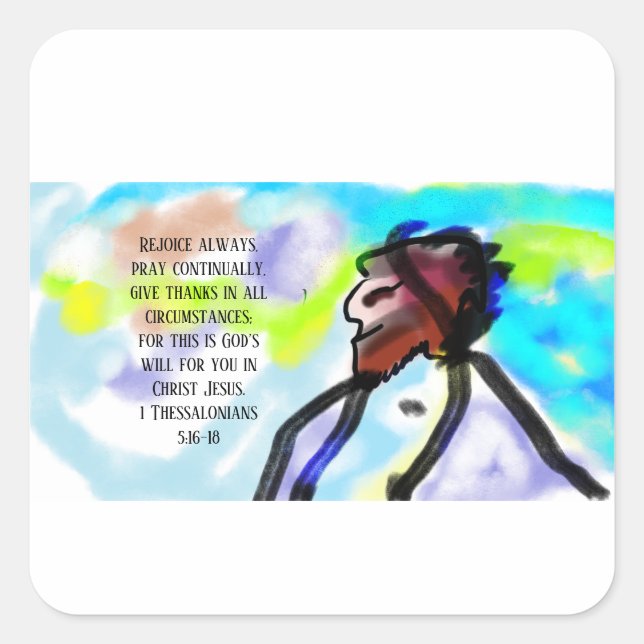 Jesus hier quadratischer aufkleber (Vorderseite)