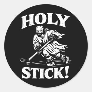 Jesus Hockey Runder Aufkleber