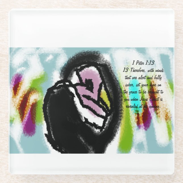 Jesus Hoffnung Glasuntersetzer (Vorderseite)