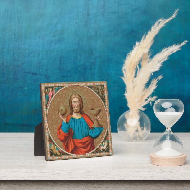 Jesus Holding Up the Eucharist (SNV 050) Fotoplatte (InSitu)