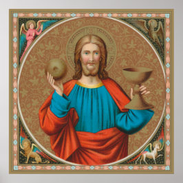 Jesus Holding Up the Eucharist (SNV 050) Poster