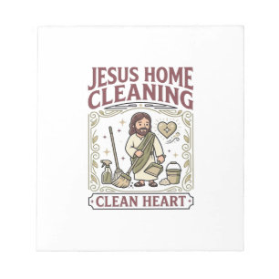 Jesus Home Reinigung Reines Herz Jesus Home Reinig Notizblock
