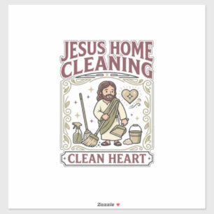 Jesus Home Reinigung Sauberes Herz Jesus Home Rein Aufkleber