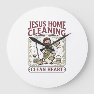 Jesus Home Reinigung Sauberes Herz Jesus Home Rein Große Wanduhr