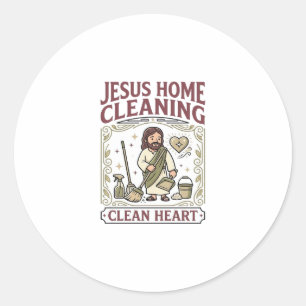 Jesus Home Reinigung Sauberes Herz Jesus Home Rein Runder Aufkleber
