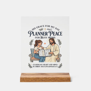 Jesus Homeschool Mutter Planer Shirt Glaubensbasie Acrylschild