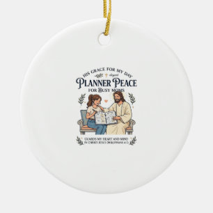 Jesus Homeschool Mutter Planer Shirt Glaubensbasie Keramik Ornament