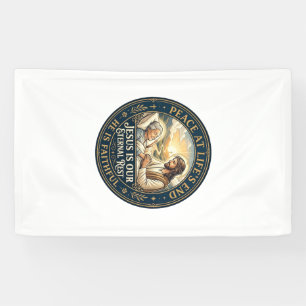 Jesus Hospiz Sterbebegleitung T-Shirt Christlich  Banner